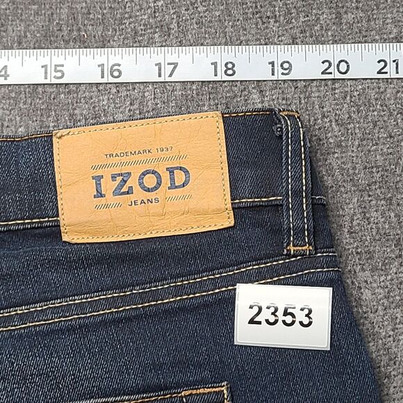 Izod Jeans Mens 40x32 Blue Comfort Slim Straight Stretch Denim Classic Fit Pants - Picture 9 of 9